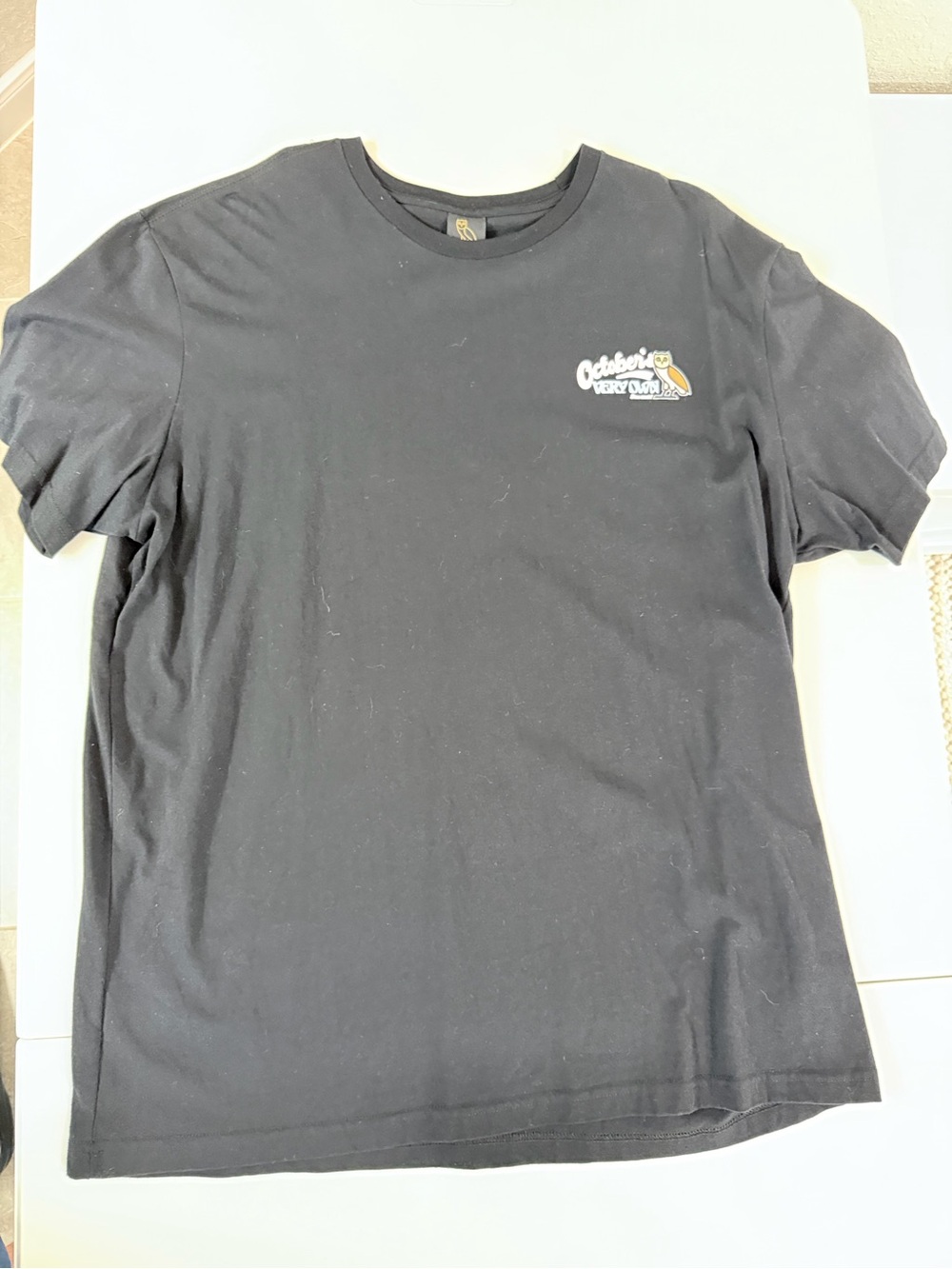 OVO Black Short Sleeve Tee with Small Owl Logo